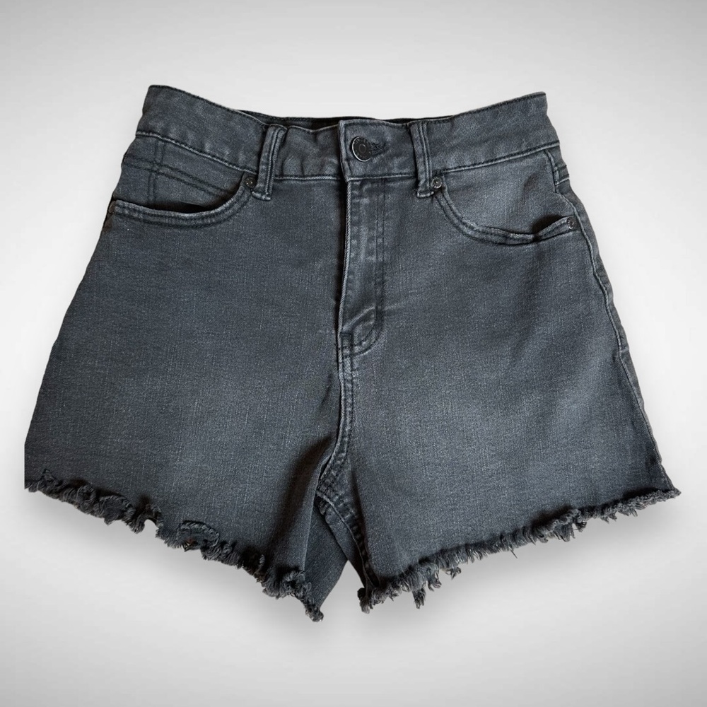 Sincerely Jules Womens Black Denim Cut Off High Waisted Shorts Size 1/25